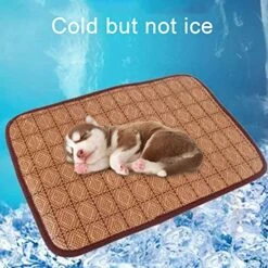 Hnjtkj Pet Dual-Use Mat Cushion Summer Cooling Comfortable And Cool Bamboo Fiber Mat Pet Supplies 40 * 30CM,Khaki,40CM*30CM