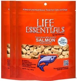 LIFE ESSENTIALS BY CAT-MAN-DOO All Natural Freeze Dried Wild Alaskan Salmon Treats For Cats & Dogs - Single Ingredient No Grain Snack With No Additives Or Preservatives, 5 Ounce Bag -Pet Products Shop 51Ba3WGWgL. AC