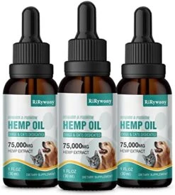 RiRywony Hemp Oil For Dogs And Cats - Help Pet Anxiety Stress Pain Arthritis Aggressive Relax Sleep Allergies Seizure Calming Relief - Treats Chews Drops For Joint & Hip Health - Made In USA -Pet Products Shop 51Ba7yf0kxL. AC