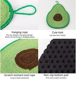 Cat Scratch Pad Cat Scratchers Handmade Scratch Board With Hanging Rope Home Decor Cat Scratcher Mat Cute Food Shaped Cats Scratching Playing (Color : Pineapple) -Pet Products Shop 51Bl1ypY02L