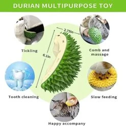 Durian Multifunctional Toys,Durian Cat Scratcher,Massaging And Removing Floating Hair Cat Dog Mint Toys (Yellow) -Pet Products Shop 51CjNuxOM2L