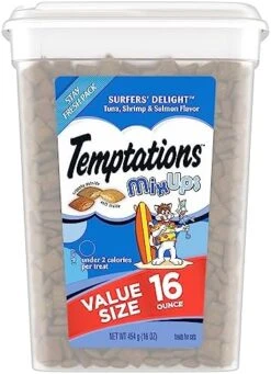 TEMPTATIONS MixUps Crunchy And Soft Cat Treats, Surfer's Delight Flavor, 30 Oz. Tub -Pet Products Shop 51F8HeV53nL. AC