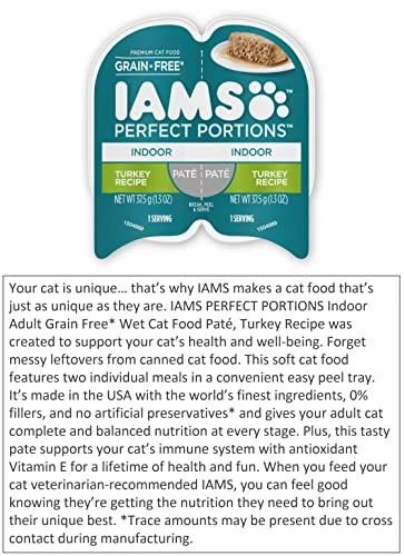 Iams Perfect Portions Grain Free Pate Wet Cat Food Bundle Includes : 02 Salmon Recipe Indoor,02 Turkey Recipe Indoor And 02 Chicken Healthy Adult. (2.6 OZ Each) Plus Booklet 4 Iams Perfect Portions Grain Free Pate Wet Cat Food Bundle Includes : 02 Salmon Recipe Indoor,02 Turkey Recipe Indoor And 02 Chicken Healthy Adult. (2.6 OZ Each) Plus Booklet - Image 2