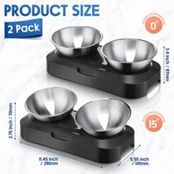 2 Pack Elevated Tilted Cat Bowls Stainless Steel Raised Cat Food And Water Bowl Set 0 And 15° Tilted Pet Cat Feeder Anti Vomit Cat Dishes With Stand For Indoor Cats Kitten Puppy Dogs 8 2 Pack Elevated Tilted Cat Bowls Stainless Steel Raised Cat Food And Water Bowl Set 0 And 15° Tilted Pet Cat Feeder Anti Vomit Cat Dishes With Stand For Indoor Cats Kitten Puppy Dogs -Pet Products Shop 51FjnOjbjlL