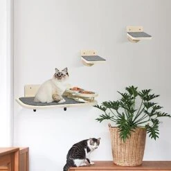 Cat Wall Shelves With 2 Steps,Cat Wall Mounted Shelves And Perches Set,Cat Wall Furniture With 2 Cat Bowls For Indoor Cats,Cat Climbing Shelf Hammock With Climbing Shelf Perches Plush Covered 14 Cat Wall Shelves With 2 Steps,Cat Wall Mounted Shelves And Perches Set,Cat Wall Furniture With 2 Cat Bowls For Indoor Cats,Cat Climbing Shelf Hammock With Climbing Shelf Perches Plush Covered -Pet Products Shop 51GDM9xCxDL
