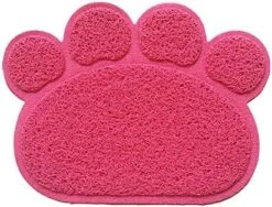 IHOO Pet Feeding Mat Cats Dog PVC Pads Non-Slip Puppy Kitten Dish Bowl Food Water Cat Litter Placemat Mat Paw Shape,1Pcs Red -Pet Products Shop 51GN HaLvXL. AC
