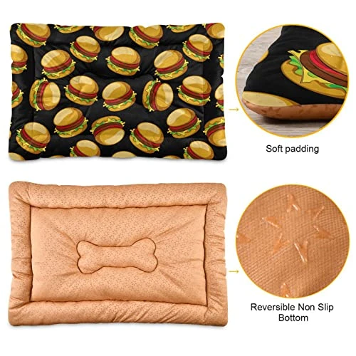 Food Hamburger Dog Bed Cat Bed Soft Comfortable Pet Bed Non-Slip Calming Kennel Pad For Small Medium Large Dogs Cats 2116470 3 Food Hamburger Dog Bed Cat Bed Soft Comfortable Pet Bed Non-Slip Calming Kennel Pad For Small Medium Large Dogs Cats 2116470