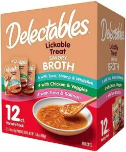 Hartz Delectables Savory Broths Chicken & Veggies Lickable Cat Treat, 12 Pack -Pet Products Shop 51GbRa3oFFL. AC
