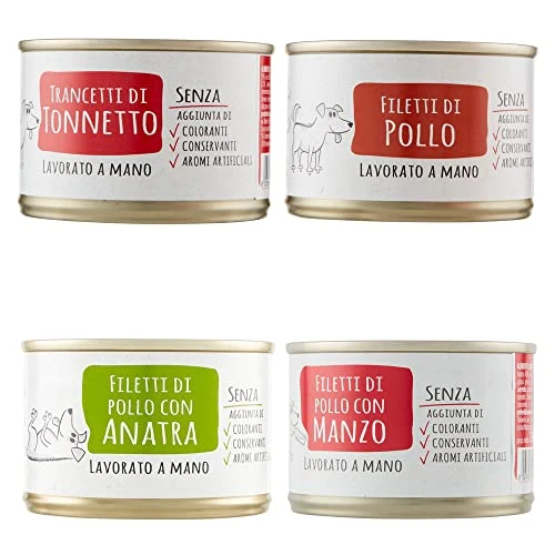 LQNQ ADoC Dog Cibo Umido Per Cani Mix 4 - Trancetti Di Tonnetto, Filetti Di Pollo, Anatra E Manzo - 24 Lattine Da 170gr 3 LQNQ ADoC Dog Cibo Umido Per Cani Mix 4 - Trancetti Di Tonnetto, Filetti Di Pollo, Anatra E Manzo - 24 Lattine Da 170gr