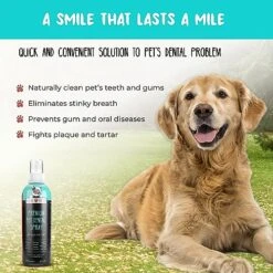 Premium Pet Dental Spray (Large - 8oz): Eliminate Bad Dog Breath & Bad Cat Breath! Fights Plaque, Tartar & Gum Disease Without Brushing! Add To Water! Digestive Aid! -Pet Products Shop 51HCWrED5nL