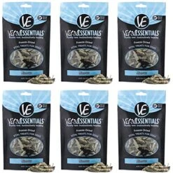 Vital Essentials 6 Pack Premium USA Made Grain Free Freeze-Dried Minnows Dog Treats For Trainings - 1 Ounce Each Bag