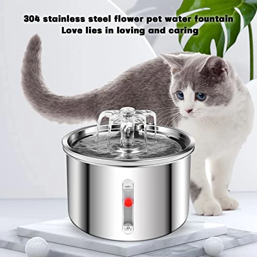 AZZXZQYU Cat Water Fountain Stainless Steel, 67oz/2L Dog Water Dispenser, Automatic Pet Water Fountain With Ultra Quiet Pump And Water Level Window For Cats,Dogs,Multiple Pets 3 AZZXZQYU Cat Water Fountain Stainless Steel, 67oz/2L Dog Water Dispenser, Automatic Pet Water Fountain With Ultra Quiet Pump And Water Level Window For Cats,Dogs,Multiple Pets