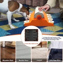 GOOLA Dog Puzzle Toys, Dog Slow Feeders, Interactive Dog Toys For IQ Training & Mental Enrichment, Fun Dog Treat Puzzle Toy For Large/Medium/Small Dogs (Orange) -Pet Products Shop 51KBNOosPTL