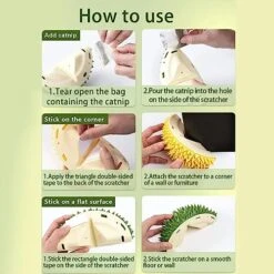 UPIKIT Durian Multifunctional Toys, Durian Cat Scratcher, 1/2PCS Durian Shape Cat Comb, Massaging And Removing Floating Hair Cat Dog Toys, For Any Different Flat Surfaces Or Corners (Yellow+Green) -Pet Products Shop 51KXpkOlo7L