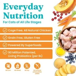 Solid Gold High Protein Dry Cat Food - Indigo Moon Cat Dry Food With Digestive Probiotics For Cats - Grain & Gluten Free With High Fiber & Omega 3 For Cats - Low Carb Superfood Meal - Chicken - 3lb -Pet Products Shop 51KZNiBtz1L