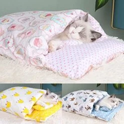 SONGBIRDTH Pet Bed,Cartoon Print Cat Sleeping Bag Removable Cattery Warm Kennel Nest Pet Supplies,Breathable Cotton Blend,Removable Easy To Clean 15 SONGBIRDTH Pet Bed,Cartoon Print Cat Sleeping Bag Removable Cattery Warm Kennel Nest Pet Supplies,Breathable Cotton Blend,Removable Easy To Clean -Pet Products Shop 51Ki3mQ8b7L