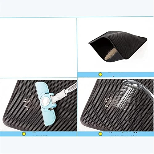 ALIKKA Dog Food Mat Folding Cat Litter Mat Cats Litter Trapper Mats Waterproof Cushion Foam Rubber Pet Massage Pads Double-Layer Kitten Placemat 4 ALIKKA Dog Food Mat Folding Cat Litter Mat Cats Litter Trapper Mats Waterproof Cushion Foam Rubber Pet Massage Pads Double-Layer Kitten Placemat - Image 2