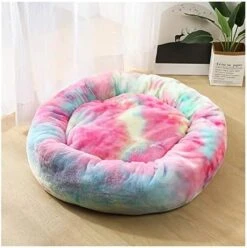 YangYan Soft Long Plush Cat Bed Round Plush Cat Bed House Round Pet Dog Bed For Small Dogs Cats Nest Winter Warm Sleeping Bed Puppy Mat (Color : A, Size : 40cm) -Pet Products Shop 51LCwGX U8L. AC