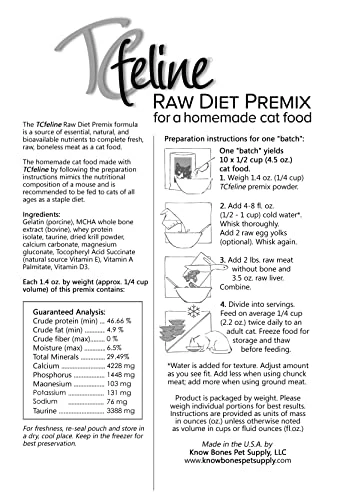 TCfeline RAW Cat Food Premix/Supplement To Make A Homemade, All Natural, Grain Free, Holistic Diet – Original Version With No Liver (Trial 4.2 Oz) Egg Free Formula 6 TCfeline RAW Cat Food Premix/Supplement To Make A Homemade, All Natural, Grain Free, Holistic Diet – Original Version With No Liver (Trial 4.2 Oz) Egg Free Formula - Image 4