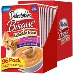 Delectables Bisque Non-Seafood Lickable Wet Cat Treats, Variety Pack, 12 Count (Pack Of 1) -Pet Products Shop 51MRljxuceL. AC