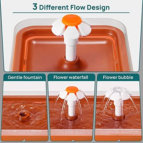 IPettie Neverland Cat Water Fountain With LED Light, 67oz/2.0L, Ultra Quiet Cat Drinking Fountain With Filter, Automatic Pet Water Fountain, Cat Fountain For Cats And Small Dogs, Orange 4 IPettie Neverland Cat Water Fountain With LED Light, 67oz/2.0L, Ultra Quiet Cat Drinking Fountain With Filter, Automatic Pet Water Fountain, Cat Fountain For Cats And Small Dogs, Orange - Image 2