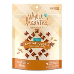 WholeHearted Peanut Butter Flavor Pretzel Nuggets Treats For Dogs, 6 Oz.