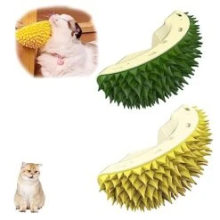Durian Multifunctional Toys,Durian Cat Scratcher,Massaging And Removing Floating Hair Cat Dog Mint Toys (Yellow) -Pet Products Shop 51NOEuIybL