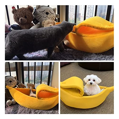 UNOVAP Pet Kennel Winter Warm Soft Banana Cat Bed House Comfortable Mat Portable Cat Litter Basket Supplies Bedding (Color : Yellow, Size : Medium) 6 UNOVAP Pet Kennel Winter Warm Soft Banana Cat Bed House Comfortable Mat Portable Cat Litter Basket Supplies Bedding (Color : Yellow, Size : Medium) - Image 4