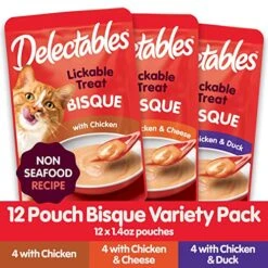 Delectables Bisque Non-Seafood Lickable Wet Cat Treats, Variety Pack, 12 Count (Pack Of 1) -Pet Products Shop 51O6V6w9Z6L