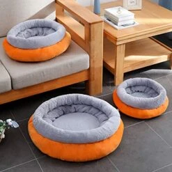 SONGBIRDTH Cat Round Litter Pad Small Dog Winter Sleeping Mat Anti-Slip Cattery Pet Supply,Breathable Cotton Blend,Removable Easy To Clean Sky Blue S -Pet Products Shop 51ODaGL2jHL