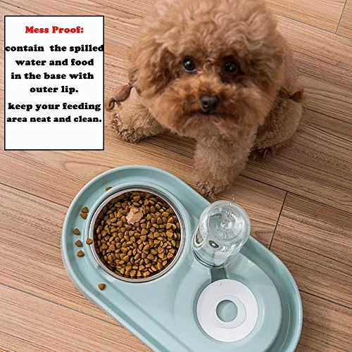 Double Dog Cat Bowls, Raised Pets Water And Food Bowl Set With Automatic Water Dispenser Bottle Detachable Stainless Steel Bowl No-Spill Pet Feeder For Small Medium Dogs And Cats Puppy Kitten Rabbit 5 Double Dog Cat Bowls, Raised Pets Water And Food Bowl Set With Automatic Water Dispenser Bottle Detachable Stainless Steel Bowl No-Spill Pet Feeder For Small Medium Dogs And Cats Puppy Kitten Rabbit - Image 3