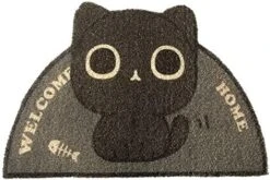 GENERIC Cat Litter Trapping Mat 23.6"x 15" For Cat Litter Box, Bathroom Mat, Bedroom Mat, Soft On Paws, Easy To Clean, Durable Cat Dog Bath Mat, Ripple Rug For Pet (Black Cat) -Pet Products Shop 51PJdbsWXaL. AC