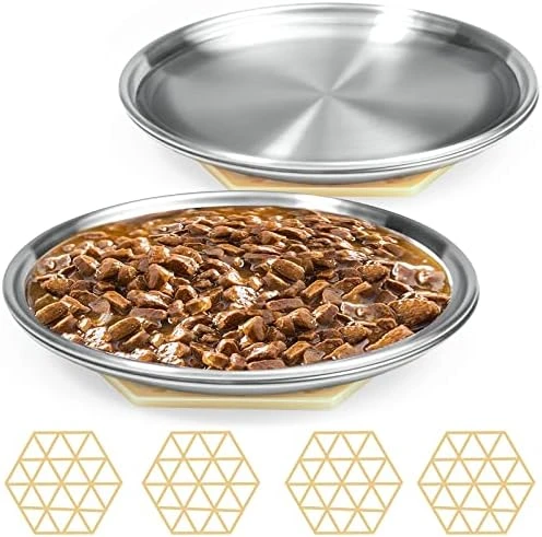 Stainless Steel Cat Dishes For Food And Water Bowls For Small Pets -4 Sets Flat Style 13 Stainless Steel Cat Dishes For Food And Water Bowls For Small Pets -4 Sets Flat Style - Image 11