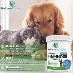 WellnessPartners UTI Pets Pure D-Mannose Non GMO Organic Source Powder 65gram Jar -Pet Products Shop 51Q3JKkxPgL