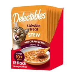 Hartz Delectables Stew Senior Lickable Wet Cat Treats, Multiple Flavors 1.4 Ounce (Pack Of 12)