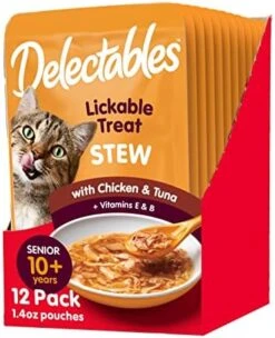 Hartz Delectables Stew Senior Lickable Wet Cat Treats, Multiple Flavors 1.4 Ounce (Pack Of 12) -Pet Products Shop 51QAXE04knL. AC