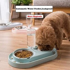 Double Dog Cat Bowls, Raised Pets Water And Food Bowl Set With Automatic Water Dispenser Bottle Detachable Stainless Steel Bowl No-Spill Pet Feeder For Small Medium Dogs And Cats Puppy Kitten Rabbit 10 Double Dog Cat Bowls, Raised Pets Water And Food Bowl Set With Automatic Water Dispenser Bottle Detachable Stainless Steel Bowl No-Spill Pet Feeder For Small Medium Dogs And Cats Puppy Kitten Rabbit -Pet Products Shop 51QGthc7OgL