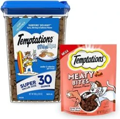 TEMPTATIONS MixUps Crunchy And Soft Cat Treats, Surfer's Delight Flavor, 30 Oz. Tub -Pet Products Shop 51QWgxPJHQL. AC