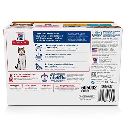 Hill's Science Diet Senior 7+ Wet Cat Food Pouches, Variety Pack, Chicken And Tuna, 2.8 Oz., 12-Pack 6 Hill's Science Diet Senior 7+ Wet Cat Food Pouches, Variety Pack, Chicken And Tuna, 2.8 Oz., 12-Pack - Image 4