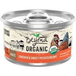 Purina Beyond Organic Wet Cat Food Pate, Organic Chicken & Sweet Potato Adult Recipe - (12) 3 Oz. Cans