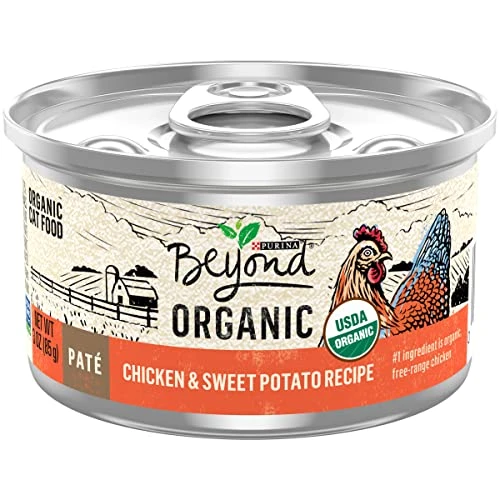 Purina Beyond Organic Wet Cat Food Pate, Organic Chicken & Sweet Potato Adult Recipe - (12) 3 Oz. Cans 3 Purina Beyond Organic Wet Cat Food Pate, Organic Chicken & Sweet Potato Adult Recipe - (12) 3 Oz. Cans