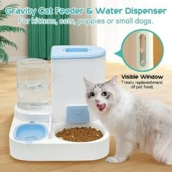 Fhiny Gravity Cat Feeder And Water Dispenser, 2 In 1 Automatic Pet Waterer Detachable Stainless Steel Food Bowls Set Pet Food Storage For Small Dog Puppy Cat Kitten Pet Easy Clean 10 Fhiny Gravity Cat Feeder And Water Dispenser, 2 In 1 Automatic Pet Waterer Detachable Stainless Steel Food Bowls Set Pet Food Storage For Small Dog Puppy Cat Kitten Pet Easy Clean -Pet Products Shop 51Sbz0DVnbL
