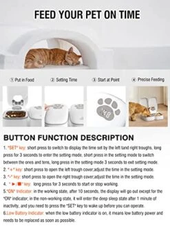Automatic Cat Feeders 2 Cat, Wet Dry Cat Food Dispenser With 48H Delay, Smart Dog Cat Feeder Automatic With 2 Bowls, Timed Pet Feeder With Locking Design, Programmable Portion Control 2 Meals Per Day -Pet Products Shop 51T2kYN2LoL
