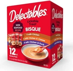 Delectables Bisque Non-Seafood Lickable Wet Cat Treats, Variety Pack, 12 Count (Pack Of 1) -Pet Products Shop 51TKHEyso5L. AC