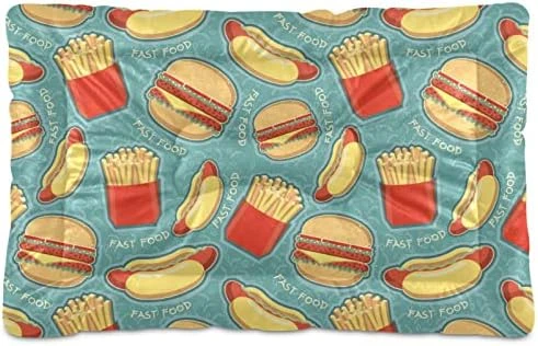 Food Hamburger Fries Hotdog Dog Bed Cat Bed Soft Comfortable Pet Bed Non-Slip Calming Kennel Pad For Small Medium Large Dogs Cats 2116481 6 Food Hamburger Fries Hotdog Dog Bed Cat Bed Soft Comfortable Pet Bed Non-Slip Calming Kennel Pad For Small Medium Large Dogs Cats 2116481 - Image 4