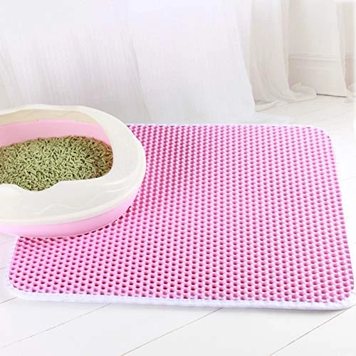 SONGBIRDTH Cat Litter Mat Double-Layer Waterproof Pad Pet Cleaning Supplies For Indoor,Breathable Cotton Blend,Removable Easy To Clean Pink M 5 SONGBIRDTH Cat Litter Mat Double-Layer Waterproof Pad Pet Cleaning Supplies For Indoor,Breathable Cotton Blend,Removable Easy To Clean Pink M - Image 3
