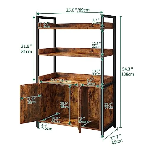 YITAHOME Large Hidden Cat Litter Box Furniture With 3 Shelves And Doors, Wood Litter Box Enclosure, Cat Washroom Storage, Brown 7 YITAHOME Large Hidden Cat Litter Box Furniture With 3 Shelves And Doors, Wood Litter Box Enclosure, Cat Washroom Storage, Brown - Image 5