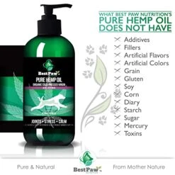 [236,000mg] Organic Hemp Oil For Dogs And Cats - Joint Pain Relief Arthritis Supplement - Natural Support For Separation Relief - Calming Aid Pets Love - From Canadian Crops - 8oz -Pet Products Shop 51UFRNHCnVL
