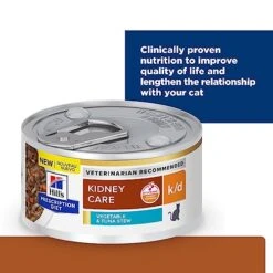 Hill's Prescription Diet K/d Kidney Care Vegetable, Tuna & Rice Stew Wet Cat Food, Veterinary Diet, 2.9 Oz. Cans, 24-Pack -Pet Products Shop 51UGMLaC2NL