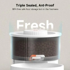 Lulumiao Automatic Cat Feeders With Slow Dispensing, Healthier Timed Cat Food Dispenser Prevents Bloating For Small Dog, Customized Feeding Schedule, Dual Powered, APP Control Up To 99 Portion 10 Meal -Pet Products Shop 51UtcGS5LOL